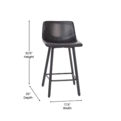 Flash Furniture Caleb Modern Armless 24 Inch Counter Height Stools Commercial Grade With Footrests And Matte Metal Frames, Set Of 2 -Flash Furniture Shop GUEST 9f63fdf2 f417 46f2 b505 a31c3d2d679d