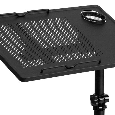Black Adjustable Height Steel Mobile Computer Desk - Flash Furniture 3 Black Adjustable Height Steel Mobile Computer Desk - Flash Furniture - Image 3