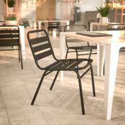 Flash Furniture Lila Aluminum Commercial Indoor-Outdoor Armless Restaurant Stack Chair With Triple Slat Back -Flash Furniture Shop GUEST 9fbde2c6 b517 4ae3 9334 3430c9e89cfa