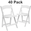 Flash Furniture Hercules™ Folding Chair - White Resin - 40 Pack 1000LB Weight Capacity Comfortable Event Chair - Light Weight Folding Chair