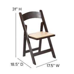 Flash Furniture HERCULES Series Chocolate Wood Folding Chair With Vinyl Padded Seat -Flash Furniture Shop GUEST a08a3492 dc58 440c ae10 f2279e9b5ebc