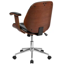 Flash Furniture Tansia Mid-Back Black LeatherSoft Executive Ergonomic Wood Swivel Office Chair With Arms -Flash Furniture Shop GUEST a17fee00 4e0d 4699 81f2 cf066dfa58e1