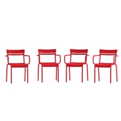 Flash Furniture Nash Commercial Grade Steel Indoor-Outdoor Stackable Chair With 2 Slats And Arms, Set Of 4 -Flash Furniture Shop GUEST a18d8bd7 3157 44d2 90e2 11d5664d9a2e