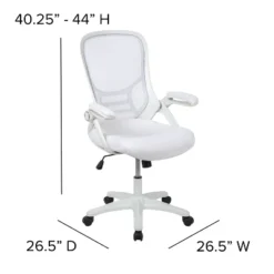 Flash Furniture Porter High Back White Mesh Ergonomic Swivel Office Chair With White Frame And Flip-up Arms -Flash Furniture Shop GUEST a25fcdab 7713 4ac8 aeee 488cd9ca919b