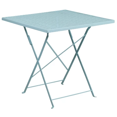 Flash Furniture Oia Commercial Grade 28" Square Indoor-Outdoor Steel Folding Patio Table 7 Flash Furniture Oia Commercial Grade 28" Square Indoor-Outdoor Steel Folding Patio Table - Image 7