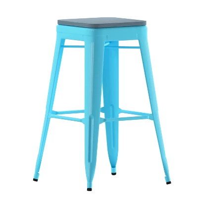 Flash Furniture Cierra Set Of 4 Commercial Grade 30" High Backless Metal Indoor Bar Height Stools With All-Weather Poly Resin Seats 12 Flash Furniture Cierra Set Of 4 Commercial Grade 30" High Backless Metal Indoor Bar Height Stools With All-Weather Poly Resin Seats - Image 12