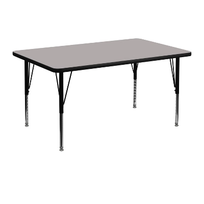 Flash Furniture 30''W X 48''L Rectangular HP Laminate Activity Table - Height Adjustable Short Legs 2 Flash Furniture 30''W X 48''L Rectangular HP Laminate Activity Table - Height Adjustable Short Legs - Image 2