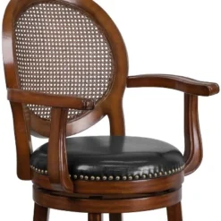 Flash Furniture 26'' High Expresso Wood Counter Height Stool With Arms, Woven Rattan Back And Black LeatherSoft Swivel Seat 12 Flash Furniture 26'' High Expresso Wood Counter Height Stool With Arms, Woven Rattan Back And Black LeatherSoft Swivel Seat -Flash Furniture Shop GUEST a2e625d7 8766 4f3c 8784 973c5e602cc0