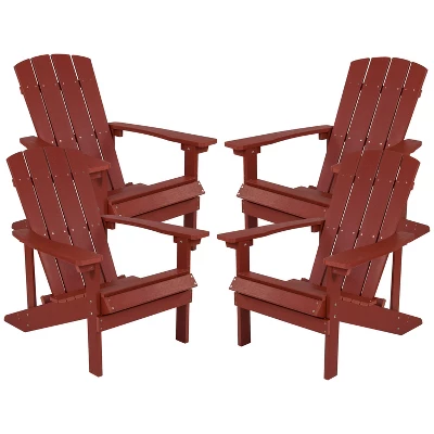 Flash Furniture Set Of 4 Charlestown All-Weather Poly Resin Wood Adirondack Chairs 11 Flash Furniture Set Of 4 Charlestown All-Weather Poly Resin Wood Adirondack Chairs - Image 11