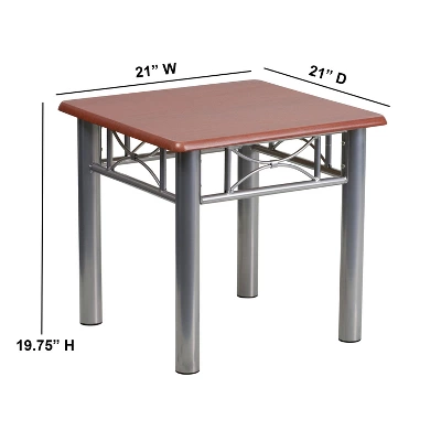 Flash Furniture Laminate End Table With Steel Frame 3 Flash Furniture Laminate End Table With Steel Frame - Image 3