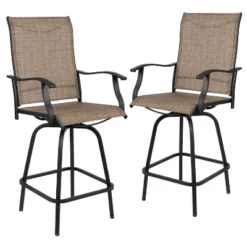 Flash Furniture Valerie Patio Bar Height Stools Set Of 2, All-Weather Textilene Swivel Patio Stools And Deck Chairs With High Back & Armrests -Flash Furniture Shop GUEST a56bb3b0 3e3e 4b2d 9159 10a69ec5ebb1