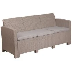 Flash Furniture Faux Rattan Sofa With All-Weather Cushions -Flash Furniture Shop GUEST a5b92150 33ec 436f af88 4966dd9a88b9