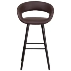 Flash Furniture Brynn Series 29'' High Contemporary Vinyl Rounded Back Barstool With Cappuccino Wood Frame -Flash Furniture Shop GUEST a77a7351 4e37 4064 848d 433a3a132daf