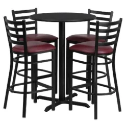 Flash Furniture 30'' Round Laminate Table Set With X-Base And 4 Ladder Back Metal Barstools -Flash Furniture Shop GUEST a7c90cf4 c735 4b15 b7c5 00aa9fdbb718