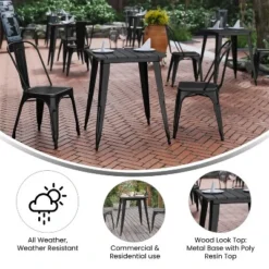 Flash Furniture Declan Commercial Grade Indoor/Outdoor Dining Table, 23.75" Square All Weather Poly Resin Top With Steel Base -Flash Furniture Shop GUEST a7eaa9bd f710 4c92 9b3c e6782510fe70