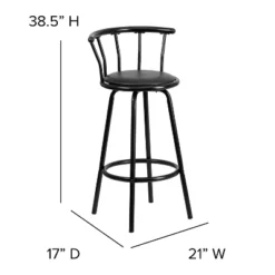 Flash Furniture Crown Back Black Metal Barstool With Black Vinyl Swivel Seat -Flash Furniture Shop GUEST a7f35770 01ed 43cd a38f f02f0647ffed