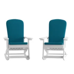 Flash Furniture Savannah Set Of 2 All-Weather Poly Resin Wood Adirondack Rocking Chairs With Cushions For Deck, Porch, And Patio -Flash Furniture Shop GUEST a834a250 300e 4066 b7e0 284753ecb52a
