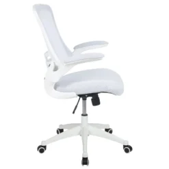 Flash Furniture Mid-Back White Mesh Swivel Ergonomic Task Office Chair With White Frame And Flip-Up Arms -Flash Furniture Shop GUEST a8eca05b b3d0 4d7e b596 b43888653863