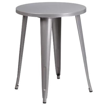 Flash Furniture Commercial Grade 24" Round Metal Indoor-Outdoor Table 5 Flash Furniture Commercial Grade 24" Round Metal Indoor-Outdoor Table - Image 5