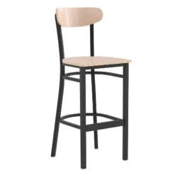 Flash Furniture Wright Commercial Grade Barstool With 500 LB. Capacity Steel Frame, Solid Wood Seat, And Boomerang Back -Flash Furniture Shop GUEST a9812bb4 63dc 425e 92b6 165bd9815e65
