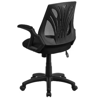 Flash Furniture Mid-Back Designer Black Mesh Swivel Task Office Chair With Open Arms 6 Flash Furniture Mid-Back Designer Black Mesh Swivel Task Office Chair With Open Arms - Image 6