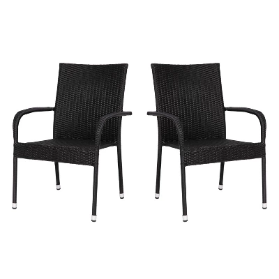 Flash Furniture Maxim Indoor/Outdoor Wicker Dining Chairs With Fade & Weather-Resistant Steel Frames For Patio And Deck 12 Flash Furniture Maxim Indoor/Outdoor Wicker Dining Chairs With Fade & Weather-Resistant Steel Frames For Patio And Deck - Image 12