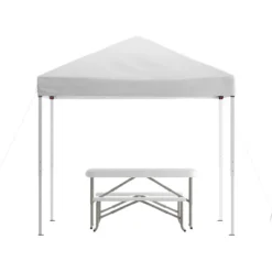Flash Furniture 8'x8' Pop Up Event Canopy Tent With Carry Bag And Folding Bench Set - Portable Tailgate, Camping, Event Set -Flash Furniture Shop GUEST aaed8f9c 035b 4ae1 b645 f1a047f7e814
