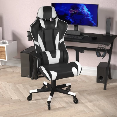 Flash Furniture X20 Gaming Chair Racing Office Computer PC Adjustable Chair With Reclining Back And Transparent Roller Wheels 2 Flash Furniture X20 Gaming Chair Racing Office Computer PC Adjustable Chair With Reclining Back And Transparent Roller Wheels - Image 2