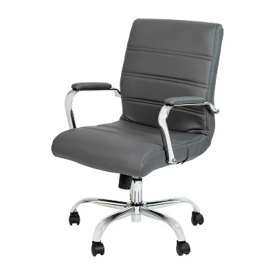 Flash Furniture Mid-Back Executive Swivel Office Chair With Metal Frame And Arms 16 Flash Furniture Mid-Back Executive Swivel Office Chair With Metal Frame And Arms - Image 16