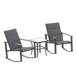 Flash Furniture Brazos 3 Piece Outdoor Rocking Chair Bistro Set With Flex Comfort Material And Metal Framed Glass Top Table -Flash Furniture Shop GUEST abb3e785 fd47 48df a3dd f8c62a0278b2