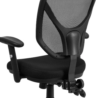 Flash Furniture Mid-Back Black Mesh Multifunction Swivel Ergonomic Task Office Chair With Adjustable Arms 4 Flash Furniture Mid-Back Black Mesh Multifunction Swivel Ergonomic Task Office Chair With Adjustable Arms - Image 4
