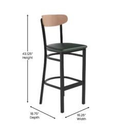 Flash Furniture Wright Set Of 2 Commercial Grade Barstools With 500 LB. Capacity Steel Frame, Solid Wood Seat, And Boomerang Back -Flash Furniture Shop GUEST acf7bd27 f964 4a2d a117 8677033cb6d6