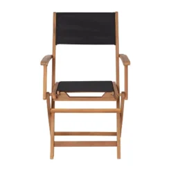 Flash Furniture 2PK All-Weather Acacia Wood And Mesh Folding Bistro Armchairs - Natural/Black -Flash Furniture Shop GUEST adf206cd 8f21 4060 b6da ecb288e9f840