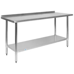 Flash Furniture Stainless Steel 18 Gauge Prep And Work Table With 1.5" Backsplash And Undershelf, NSF -Flash Furniture Shop GUEST ae8ec081 e819 4be7 ab27 0acf43d4f612
