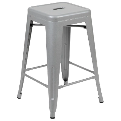 Flash Furniture 24" High Metal Counter-Height, Indoor Bar Stool - Stackable Set Of 4 10 Flash Furniture 24" High Metal Counter-Height, Indoor Bar Stool - Stackable Set Of 4 - Image 10
