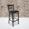 Flash Furniture Black ''X'' Back Metal Restaurant Barstool