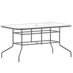 Flash Furniture Tory 31.5" X 55" Rectangular Tempered Glass Metal Table With Umbrella Hole -Flash Furniture Shop GUEST af776d41 acda 4708 a0c9 4129622d670a