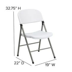 Flash Furniture HERCULES Series White Plastic Folding Chairs | Set Of 2 Lightweight Folding Chairs With Gray Frame -Flash Furniture Shop GUEST aff5e1bf a551 49c6 9294 1947ffa3963f