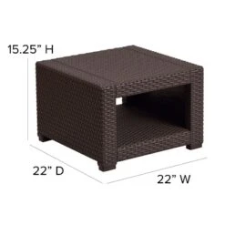 Flash Furniture Chocolate Brown Faux Rattan End Table -Flash Furniture Shop GUEST b0f8f4f0 8fb3 4ca8 a905 46e7ceb61d7d