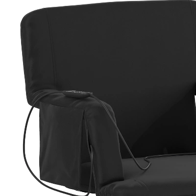 Flash Furniture Extra Wide Foldable Reclining Heated Stadium Chair With Backpack Straps - Black 2 Flash Furniture Extra Wide Foldable Reclining Heated Stadium Chair With Backpack Straps - Black - Image 2