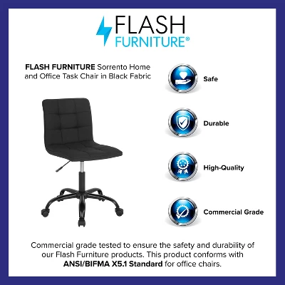Flash Furniture Sorrento Home And Office Armless Task Office Chair With Tufted Back/Seat 1 Flash Furniture Sorrento Home And Office Armless Task Office Chair With Tufted Back/Seat