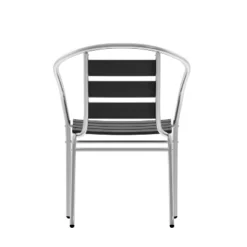 Flash Furniture Lila Aluminum Commercial Indoor-Outdoor Restaurant Stack Chair With Triple Slat Faux Teak Back -Flash Furniture Shop GUEST b3c4e441 0211 4fe2 b056 a723bb8ce37c
