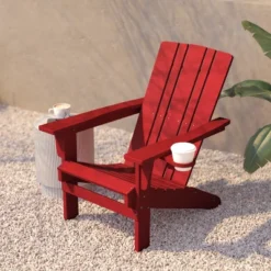 Flash Furniture Halifax Adirondack Chair With Cup Holder, Weather Resistant HDPE Adirondack Chair -Flash Furniture Shop GUEST b3d96c7f f1b2 4775 ad6d d927d814fae7