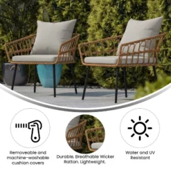 Flash Furniture Evin Set Of 2 Boho Indoor/Outdoor Rope Rattan Wicker Patio Chairs With All-Weather Cushions -Flash Furniture Shop GUEST b3e3751e 5b47 4fa6 9430 d695eaadfb4b