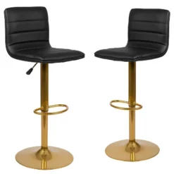 Flash Furniture Modern Vinyl Adjustable Height Barstool With Horizontal Stitch Back, Set Of 2 -Flash Furniture Shop GUEST b46ce1fb 2f73 4d13 9e76 5061c6f8ff02