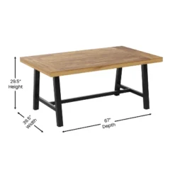 Flash Furniture All Weather Commercial Acacia Wood Top Patio Table With Metal Base-Natural/Black -Flash Furniture Shop GUEST b51ea68e 79eb 4f2d 8a1f 1517a31bb297