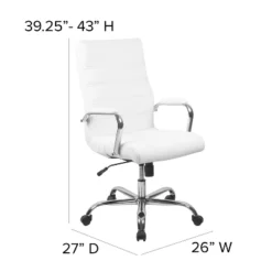 Flash Furniture High Back White LeatherSoft Executive Swivel Office Chair With Chrome Frame And Arms -Flash Furniture Shop GUEST b562347a 52c7 4bd6 8020 2b9c5b2fc029