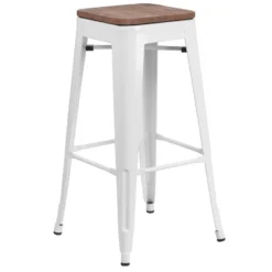 Flash Furniture 30" High Backless Metal Barstool With Square Wood Seat -Flash Furniture Shop GUEST b57e5d8a 2b85 4f44 b3a3 d4e7e8477b8f