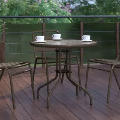 Flash Furniture Bellamy 31.5'' Round Tempered Glass Metal Table -Flash Furniture Shop GUEST b59c688c 04b5 40b2 aa69 2442a3d875f8