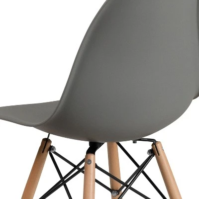 Flash Furniture Elon Series Plastic Chair With Wooden Legs 5 Flash Furniture Elon Series Plastic Chair With Wooden Legs - Image 5